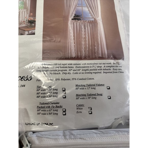 3 New White Lace 1 Tier Curtains 80” Wide 30” Long 2 Tailored Curtains 84” Long - Picture 2 of 6